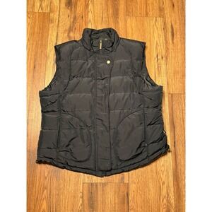 Calvin Klein Womens Black Puffer Vest Down Fill Quilted Zip Front XL RN112384